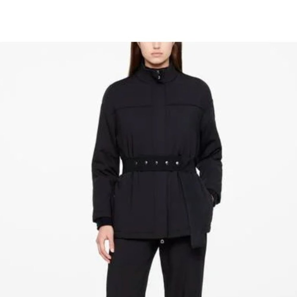 Sarah Pacini Wool Coat with Elastic Belt, super cozy and original US M